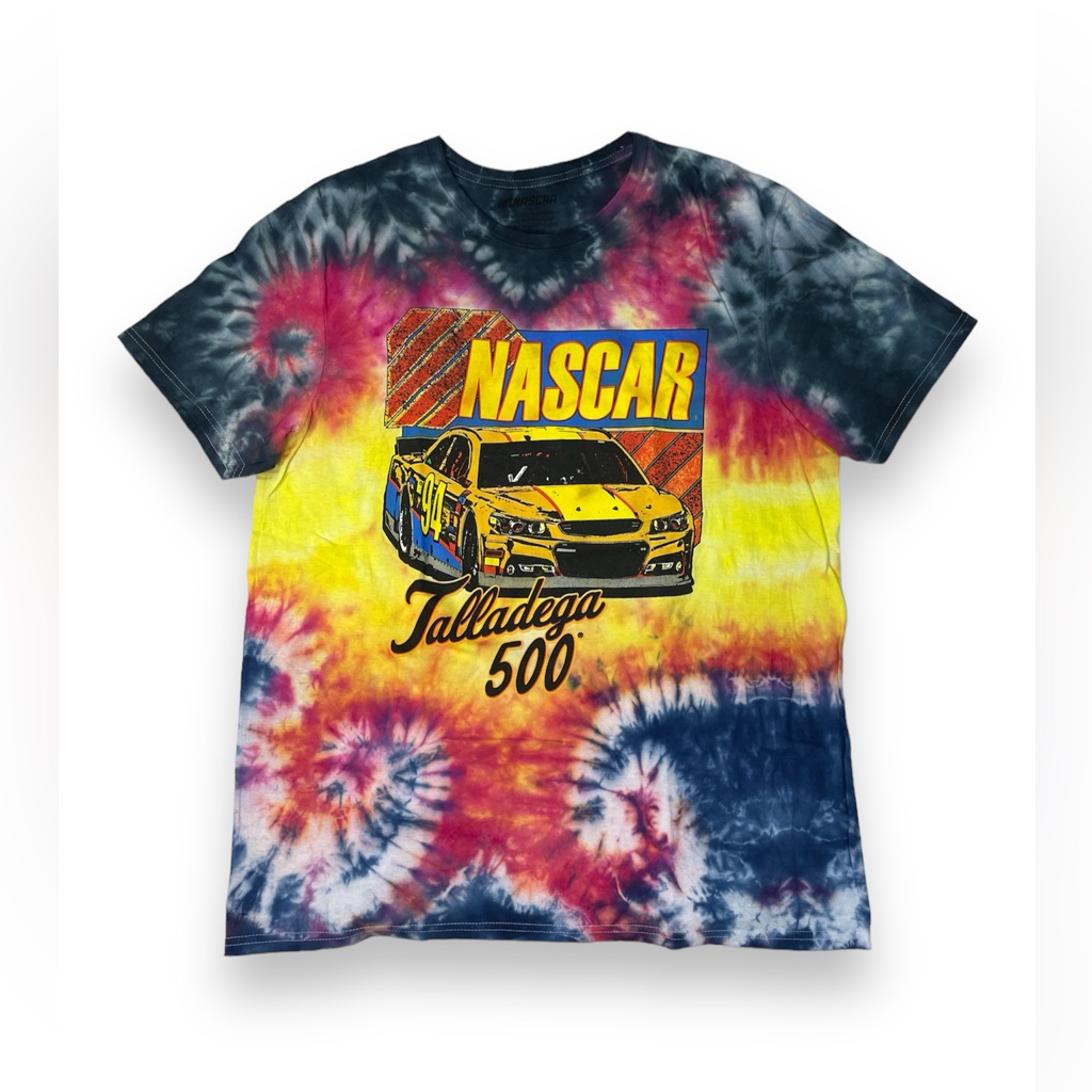 Custom Hand TieDyed Nascar Talladega 500 Graphic Tee  Sz L
